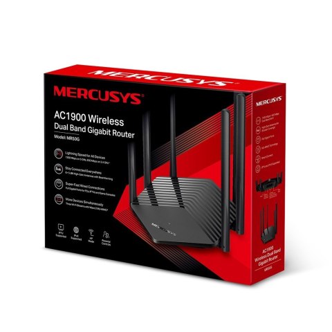 Mercusys Mercusys | Bezprzewodowy dwuzakresowy router gigabitowy AC1900 | MR50G | 802.11ac | 600+1300 Mbit/s | 10/100/1000 Mbit/s | Porty