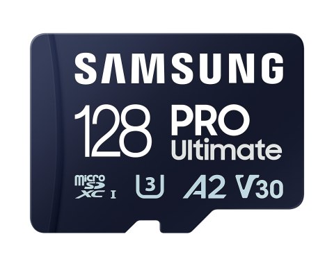 Samsung Samsung | Karta microSD | PRO Ultimate | 128 GB | Karta pamięci microSDXC | Pamięć flash klasy U3, V30, A2 | Adapter SD