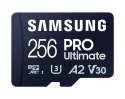 Samsung Samsung | Karta microSD | PRO Ultimate | 256 GB | Karta pamięci microSDXC | Pamięć flash klasy U3, V30, A2 | Adapter SD