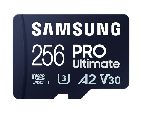 Samsung Samsung | Karta microSD | PRO Ultimate | 256 GB | Karta pamięci microSDXC | Pamięć flash klasy U3, V30, A2 | Adapter SD