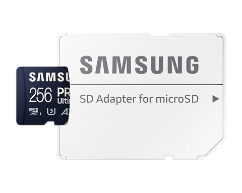 Samsung Samsung | Karta microSD | PRO Ultimate | 256 GB | Karta pamięci microSDXC | Pamięć flash klasy U3, V30, A2 | Adapter SD