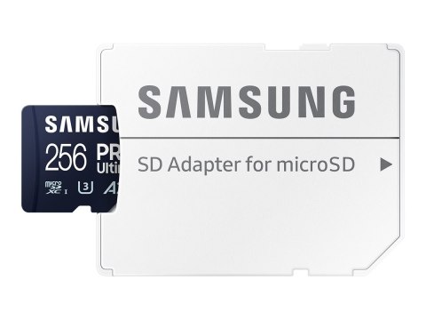 Samsung Samsung | Karta microSD | PRO Ultimate | 256 GB | Karta pamięci microSDXC | Pamięć flash klasy U3, V30, A2 | Adapter SD