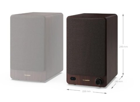 Sharp Sharp CP-SS30 Głośniki półkowe, brązowe Sharp | Głośniki | CP-SS30(BR) Półka | 60 W | Bluetooth | Brązowy | Połączenie bezprzewo