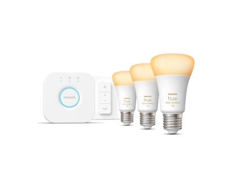 Philips Hue Philips Hue | WA Starter Kit 11W A60 E27 3szt, Bridge, Switch | E27 | 11 W | Ciepła do chłodnej bieli 2200-6500K + 16 milionów k