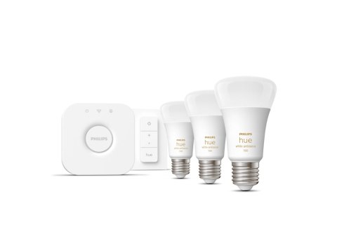 Philips Hue Philips Hue | WA Starter Kit 11W A60 E27 3szt, Bridge, Switch | E27 | 11 W | Ciepła do chłodnej bieli 2200-6500K + 16 milionów k