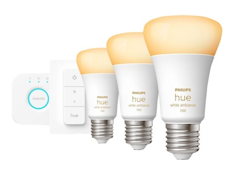 Philips Hue Philips Hue | WA Starter Kit 11W A60 E27 3szt, Bridge, Switch | E27 | 11 W | Ciepła do chłodnej bieli 2200-6500K + 16 milionów k