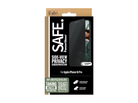 PanzerGlass SAFE by PanzerGlass Privacy Screen Protector iPhone 16 Pro| Ultra-Wide Fit