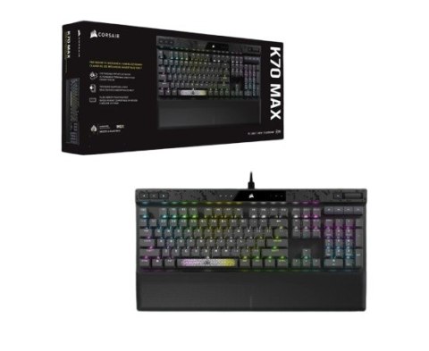 Corsair Corsair | MGX Switch | Gaming Keyboard | K70 MAX RGB | Gaming Keyboard | Wired | RGB LED light | NA | Black | Magnetic-Mechanica