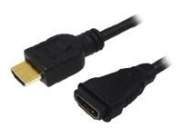 Logilink Logilink | Kabel HDMI typ A męski - HDMI typ A żeński | Czarny | HDMI typ A żeński | HDMI typ A męski | HDMI do HDMI | 2 m