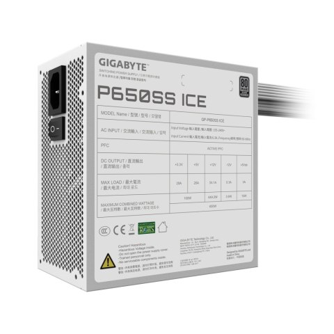 Gigabyte Zasilacz Gigabyte | GP-P650SS ICE GEU1 | 650 W