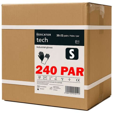 Rękawice Robocze MERCATOR Tech Black+Black PU - 240 Par (9 - L)
