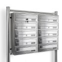 Lokatorska Skrzynka na listy do mieszkań 2x5 wrzutów stal inox nierdzewna