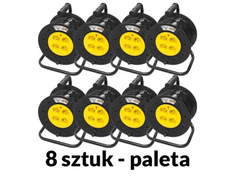 98-096# Przedłużacz sieciowy pr-61 4-gniazda z uziemieniem 30m bęben pcv 3x1,5mm 8-pak
