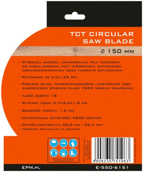 EPM PIŁA SPIEKOWA 150MM 18 ZĘBÓW