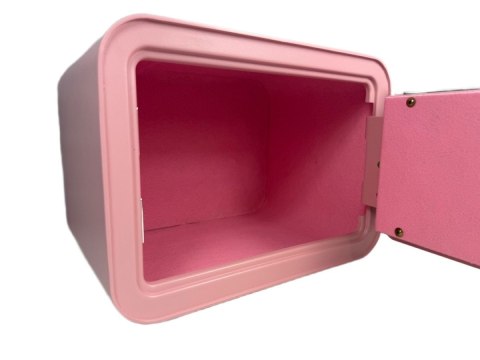 Różowy sejf biurowy domowy na kod i klucz elektroniczny skarbonka
