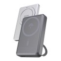 Powerbank K28 10000mAh z MagSafe z metalową obudową i podstawką PD 22.5W - srebrny