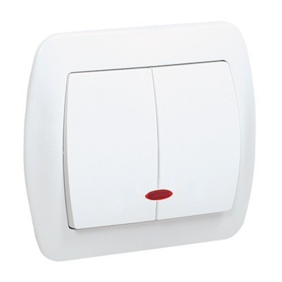 SIMON AKORD ŁĄCZNIK PODWÓJNY P/T Z PODŚWIETLENIEM BIAŁY