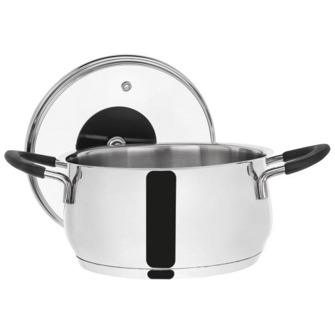 Garnek stalowy ze szklaną pokrywką DALIE 16 cm, 1,8 l