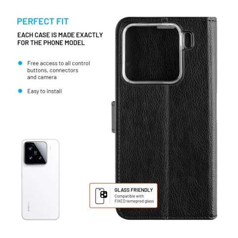 Fixed Fixed Opus | Book Case | Xiaomi | 15 | Leather | Black
