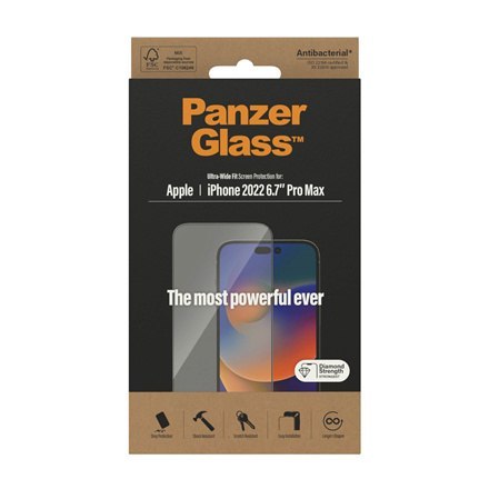 PanzerGlass PanzerGlass | Ochraniacz ekranu - szkło | Apple iPhone 14 Pro Max | Politereftalan etylenu (PET) | Czarny | Przezroczysty
