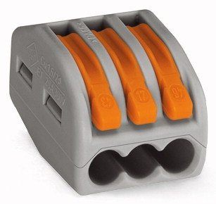 UN SZYBKOZŁĄCZKA 3X0,08-4MM2 Z DŹWIGNIĄ ZWALNIAJĄCĄ 222-413