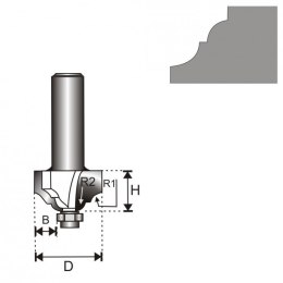 DEDRA FREZ KLASYCZNY Z ŁOŻYSKIEM T8 D39.3 H15.9 R1/R24 46/6.35
