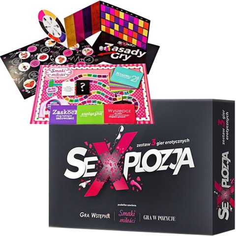 Gra Planszowa Dla Dorosłych - SEXPLOZJA - Zestaw 3 Gier Erotycznych