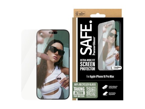 PanzerGlass SAFE by PanzerGlass Screen Protector iPhone 16 Pro Max | Ultra-Wide Fit