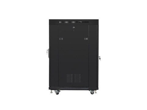SZAFA INSTALACYJNA RACK STOJĄCA 19" 22U 600X800 CZARNA DRZWI SZKLANE LCD LANBERG (FLAT PACK) V2