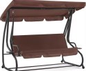 Huśtawka Czteroosobowa Ogrodowa Bujana Daszek Wolnostojąca Brązowa