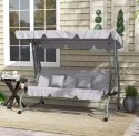 Huśtawka Czteroosobowa Ogrodowa Bujana Daszek Wolnostojąca Szara