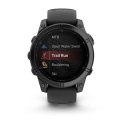 Zegarek sportowy Garmin Fenix E Stainless Steel AMOLED 47mm Czarny