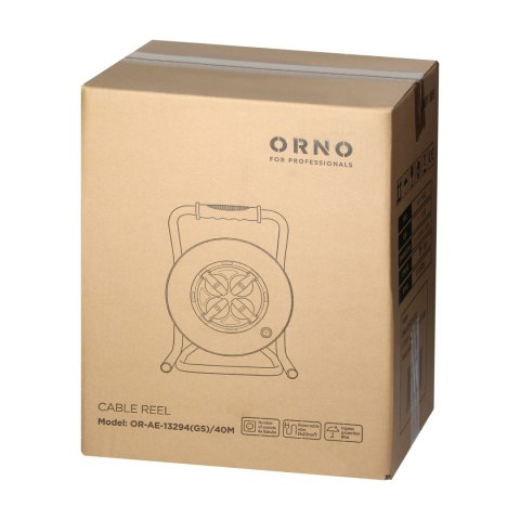 Przedłużacz bębnowy profesjonalny IP44, 4 gniazda 2P+Z (Schuko), kabel gumowy olejoodporny, H07RN-F 3x2,5mm?, długość 40m, unika