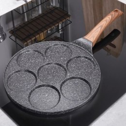 Patelnia do Jajek Granitowa 7 Otworów 26 cm VILDE Black&Wood Indukcja