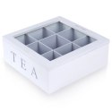 Pojemnik Organizer Szkatułka na Herbatę EXCELLENT HOUSEWARE 22x22x8,5 cm