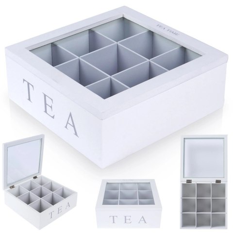 Pojemnik Organizer Szkatułka na Herbatę EXCELLENT HOUSEWARE 22x22x8,5 cm