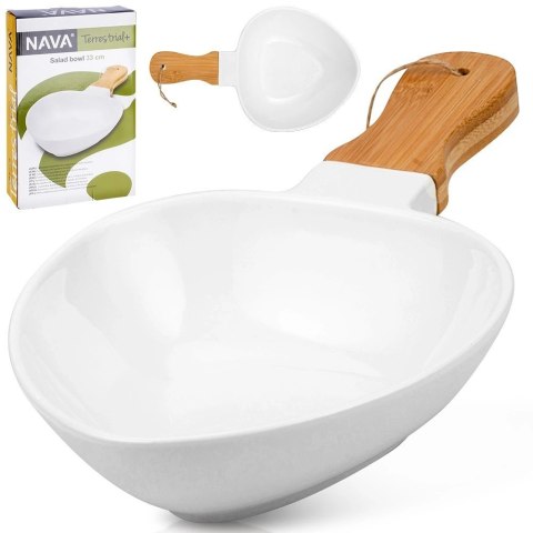 Talerz do Serwowania Porcelanowy Głęboki 850 ml Uchwyt NAVA Elegancki