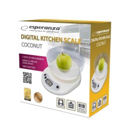 Waga kuchenna ESPERANZA Coconut EKS007 z misą (Maks. 5000g /Biały )