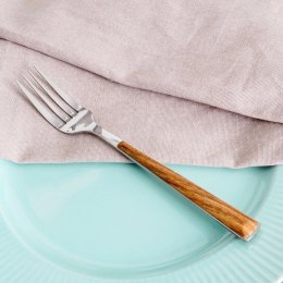 Widelec Stołowy Stalowy 20,5 cm NAVA Uchwyt Imitujący Drewno