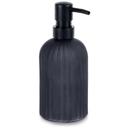 Dozownik do Mydła VILDE 400 ml Szklany Czarny Mat Ryflowany z Blokadą