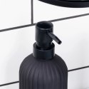 Dozownik do Mydła VILDE 400 ml Szklany Czarny Mat Ryflowany z Blokadą