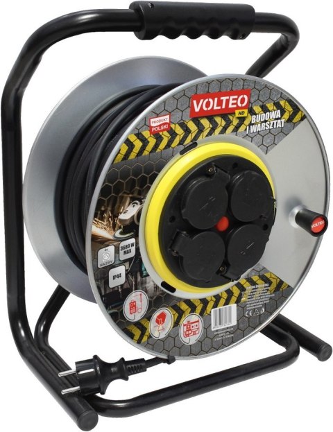 VOLTEO PRZEDŁUŻACZ HEAVY DUTY METALOWY BĘBEN 30M H05RR 3*2,5 IP44