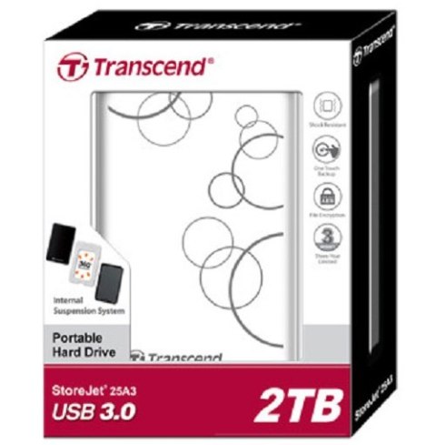 Dysk zewnętrzny HDD TRANSCEND StoreJet 25A3 (2TB /Biały )