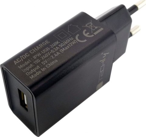 Ładowarka TECHLY IPW-USB-24BK(1x USB Typ A\2400mA\5V)