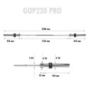 GOP220 PRO + ZG1000B ZACISKI LOCK GRYF PROSTY OLIMPIJSKI 20KG 2200MM HMS