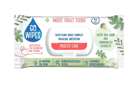 GOWIPES Nawilżany papier toaletowy Procto Care Flip top 44szt.