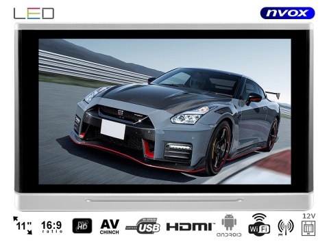 Monitor samochodowy zagłówkowy led 12cali hd usb sd fm wifi 12v
