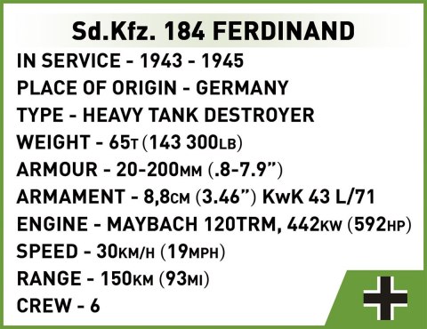 Klocki sd.kfz. 184 ferdinand