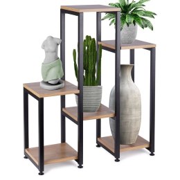 Kwietnik Stojak na Kwiaty 6-Poziomowy Kaskada Metalowy Loft VILDE 80 cm