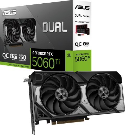 Karta graficzna ASUS DUAL RTX 5060 TI 8GB OC (90YV0MP2-M0NA00)